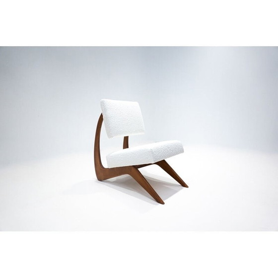 Image 1 of Paire de chaises vintage en bois et blanc, Italie