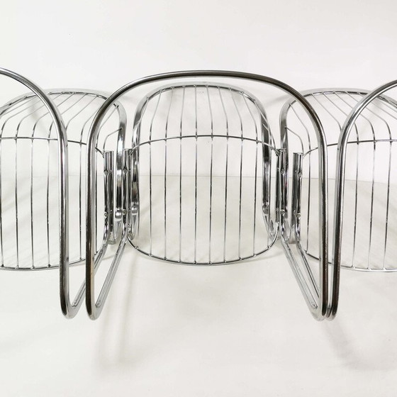 Image 1 of Ensemble de 3 chaises modernistes vintage de Gastone Rinaldi, Italie, années 1970