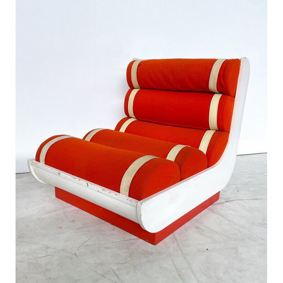 Image 1 of Paire de fauteuils rouges vintage, Italie 1960