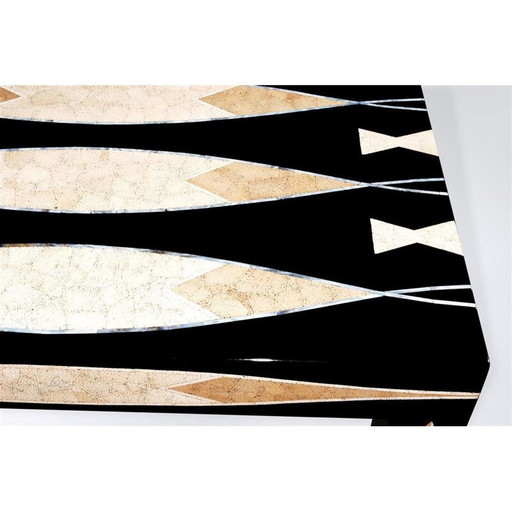 Table de salle à manger rectangulaire vintage en bois laqué, Italie 1970