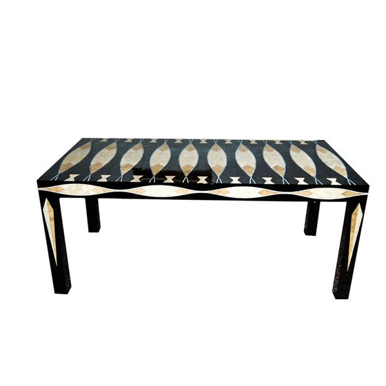 Image 1 of Table de salle à manger rectangulaire vintage en bois laqué, Italie 1970