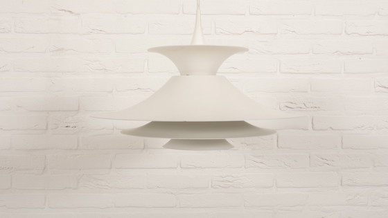 Image 1 of Lampe suspendue vintage | Erik Balslev | 'Radius' | Blanc