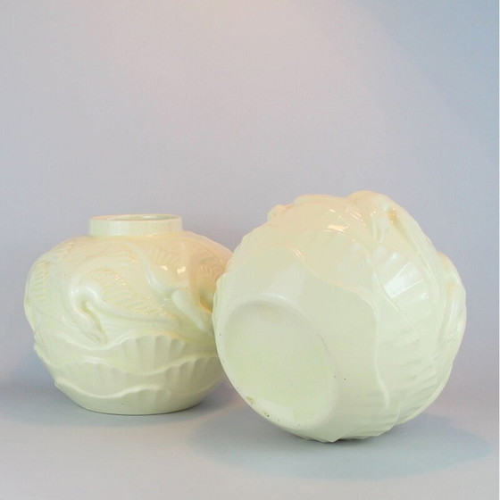 Image 1 of Paire de vases art déco vintage par Charles Catteau pour Boch Frères, 1930