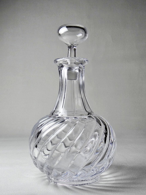 Petite Carafe Cristal De Baccarat Ancienne Modèle Bambou/Tors Xixe Xxe