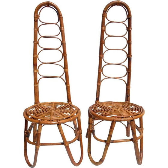 Image 1 of 2 chaises en rotin vintage