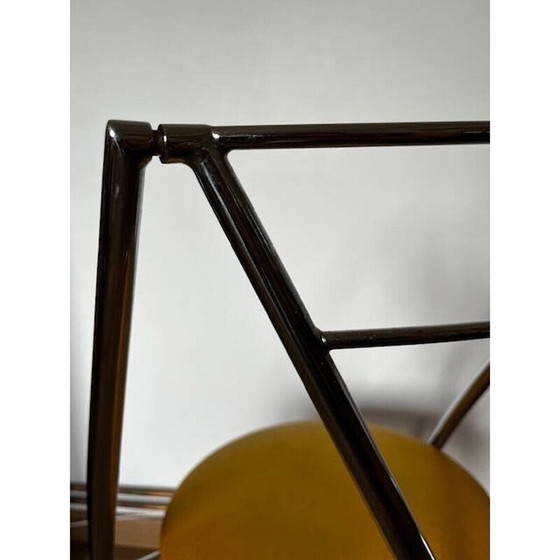 Image 1 of Chaise vintage yamakado en chrome et skaï jaune