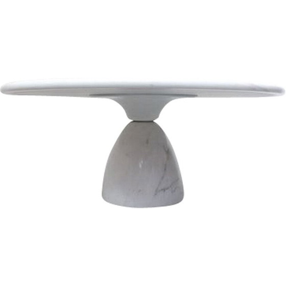 Image 1 of Table basse ronde vintage en marbre de Carrare par Peter Draenert, 1970