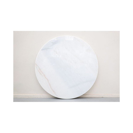 Image 1 of Table basse ronde vintage en marbre de Carrare par Peter Draenert, 1970
