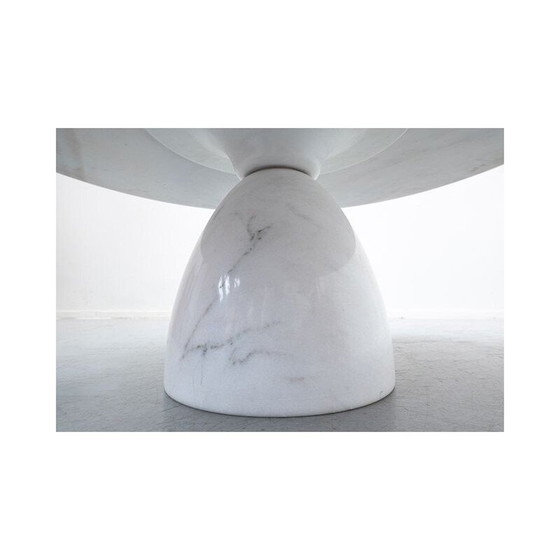 Image 1 of Table basse ronde vintage en marbre de Carrare par Peter Draenert, 1970