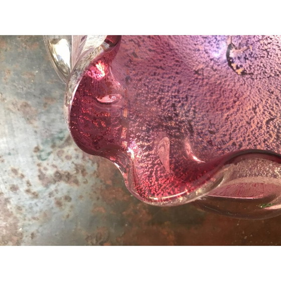 Image 1 of Cendrier vintage en verre rose de Murano, 1970