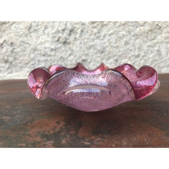Image 1 of Cendrier vintage en verre rose de Murano, 1970