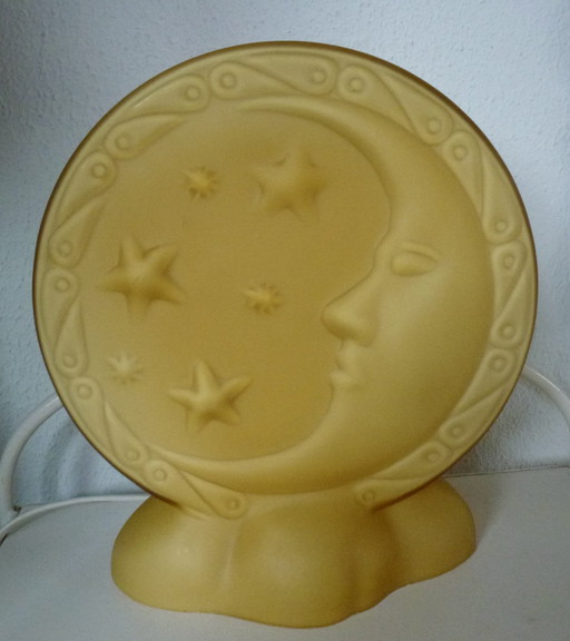 Lampe de table vintage en verre "croissant de lune" pour chambre d'enfant ( ?)