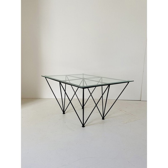 Image 1 of Table basse industrielle en verre, Italie 1970