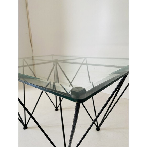 Image 1 of Table basse industrielle en verre, Italie 1970