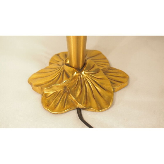 Image 1 of Lampe de table vintage en laiton de Lucien Gau, 1980