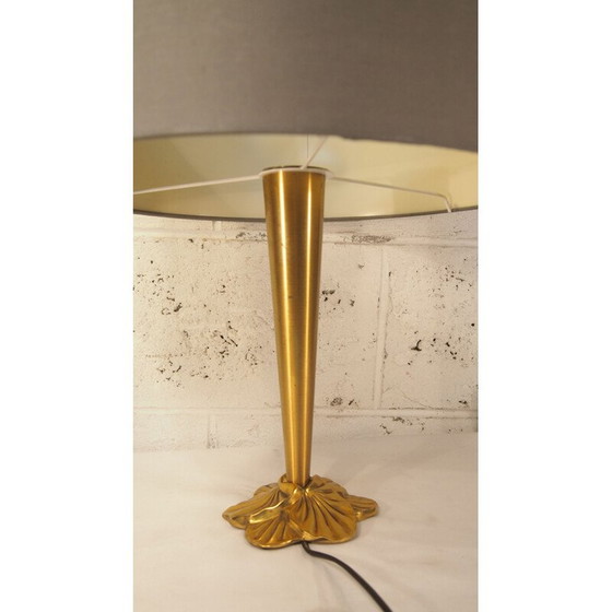 Image 1 of Lampe de table vintage en laiton de Lucien Gau, 1980