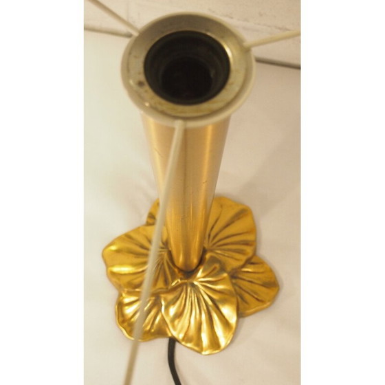 Image 1 of Lampe de table vintage en laiton de Lucien Gau, 1980