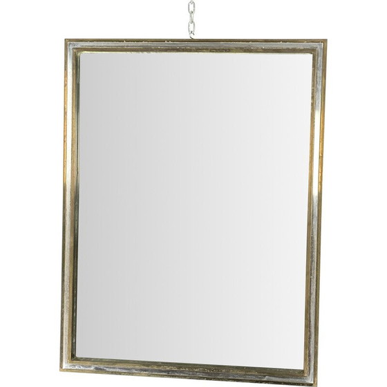 Image 1 of Miroir vintage en laiton et chrome par Romeo Rega, Italie 1970