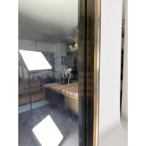 Image 1 of Miroir vintage en laiton et chrome par Romeo Rega, Italie 1970