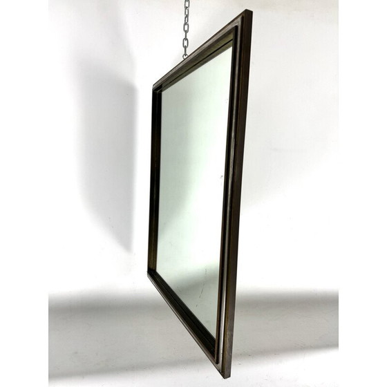 Image 1 of Miroir vintage en laiton et chrome par Romeo Rega, Italie 1970