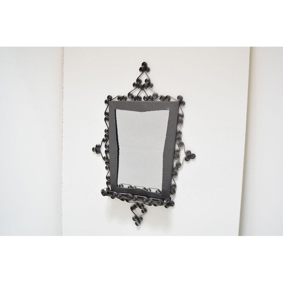 Image 1 of Miroir mural vintage en verre et métal, Tchécoslovaquie 1960