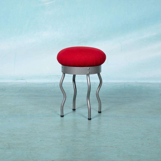 Image 1 of Tabouret zigzag de l'ère spatiale Tabouret Ikea vintage des années 90