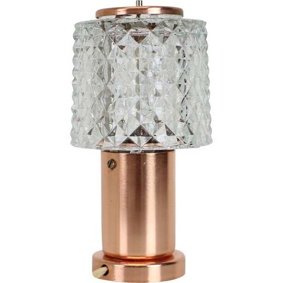 Image 1 of Lampe de table vintage en laiton et verre par Kamenicky Senov, Tchécoslovaquie 1960