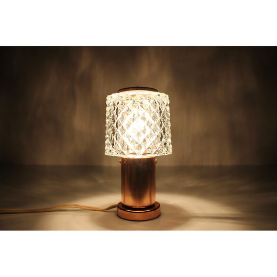 Image 1 of Lampe de table vintage en laiton et verre par Kamenicky Senov, Tchécoslovaquie 1960