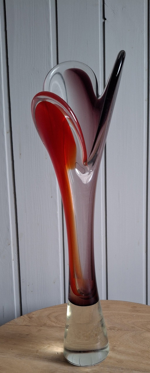 Swing Vase Murano Ruby Red Vase Glass