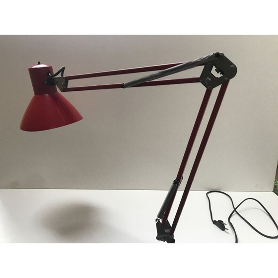 Image 1 of Lampe d'architecte vintage rouge, Rda