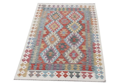 Kilim afghan en laine tissé à la main - 175 X 126 cm