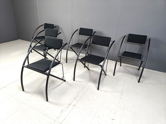 Image 1 of Ensemble de 6 chaises de salle à manger postmodernes, 1980S