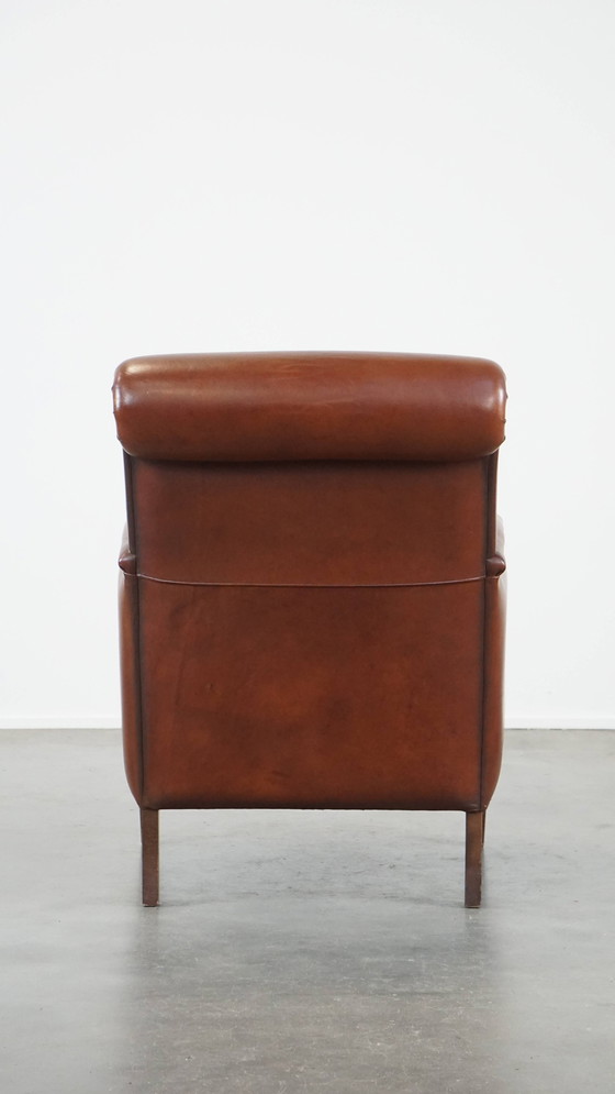 Image 1 of Fauteuil en peau de mouton couleur cognac