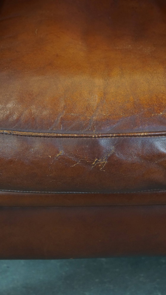 Image 1 of Fauteuil en peau de mouton couleur cognac