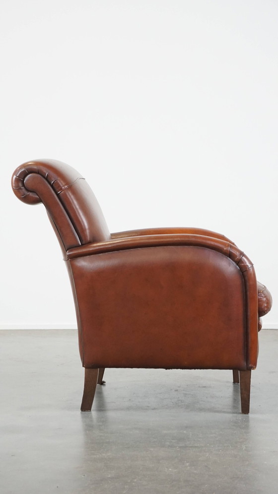 Image 1 of Fauteuil en peau de mouton couleur cognac