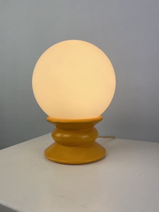 Temde Leuchten Lampe de table en verre jaune et blanc Type 1