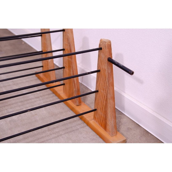 Image 1 of Etagère à chaussures vintage en bois et métal pour Dřevotvar, Tchécoslovaquie 1960
