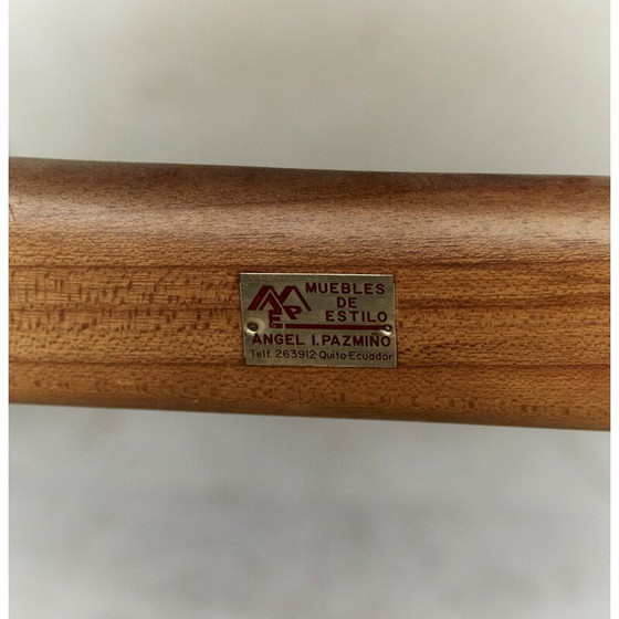 Image 1 of Chaise à bascule en cuir vintage par Angel Pazmino, Équateur