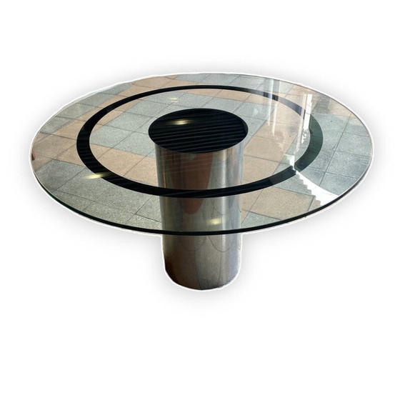 Image 1 of Table vintage en verre et chrome, 1990