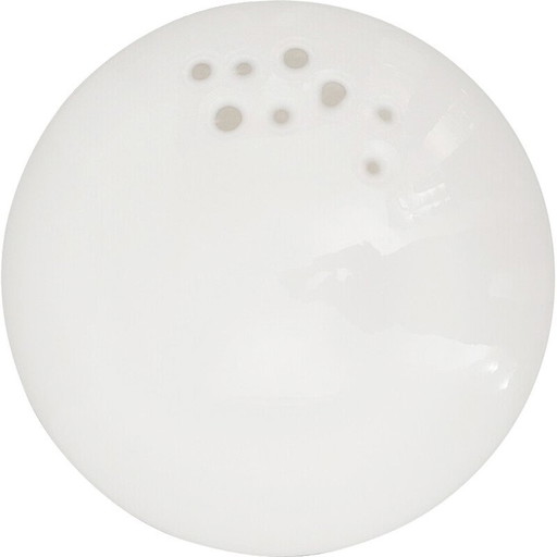 Plafonnier vintage en verre de Murano blanc et métal, Italie 1970