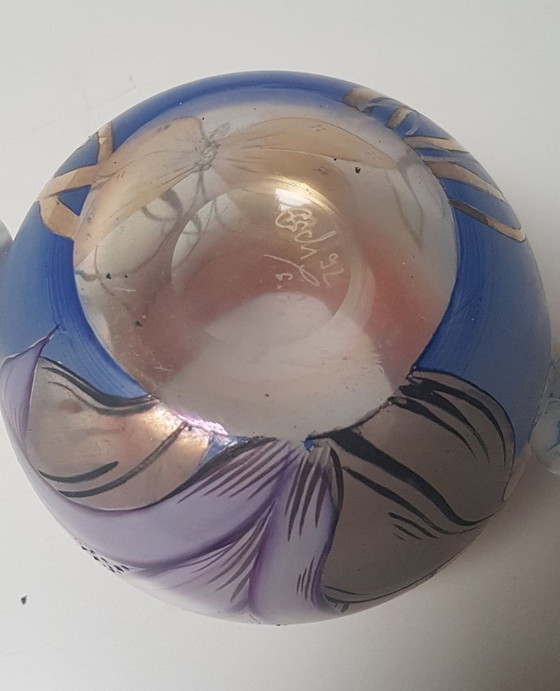 Image 1 of Vase en verre d'art avec papillon par Erwin Eisch