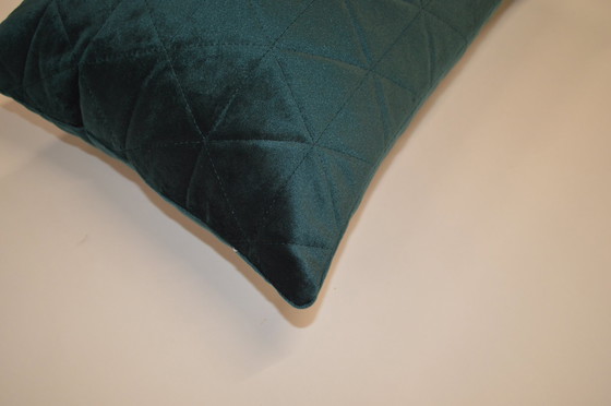 Image 1 of Coussin Velours Bleu