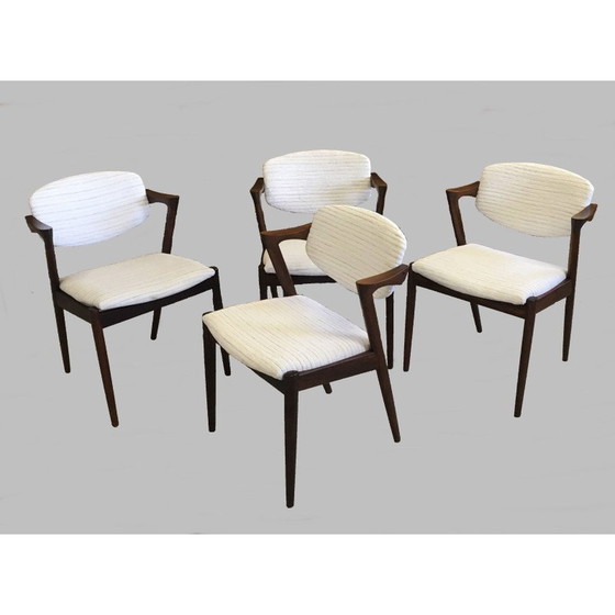 Image 1 of Ensemble de 4 chaises de salle à manger vintage en bois de rose par Kai Kristiansen pour Schous Møbelfabrik, 1960s