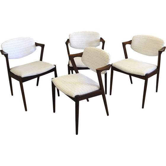 Image 1 of Ensemble de 4 chaises de salle à manger vintage en bois de rose par Kai Kristiansen pour Schous Møbelfabrik, 1960s