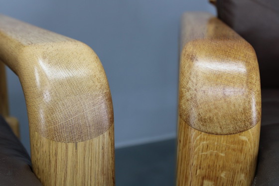 Image 1 of 1970 L. Olsen & Søn Ensemble de salon en chêne et cuir, Danemark