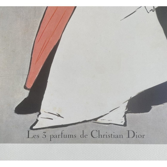 Image 1 of Illustration publicitaire vintage de René Grau pour Christian Dior, 1962