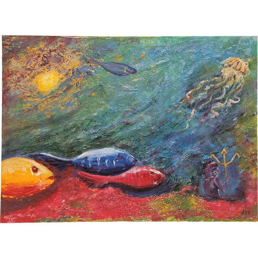 Tableau vintage "Fonds marins" de Henar Sastre