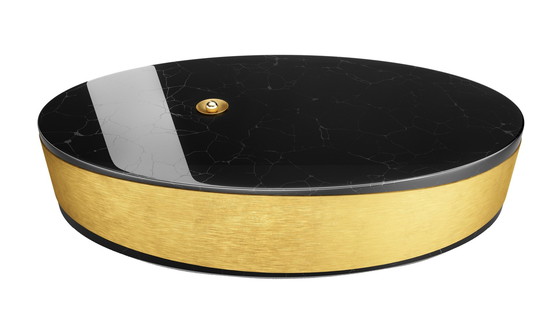 Image 1 of Table à miroir noir