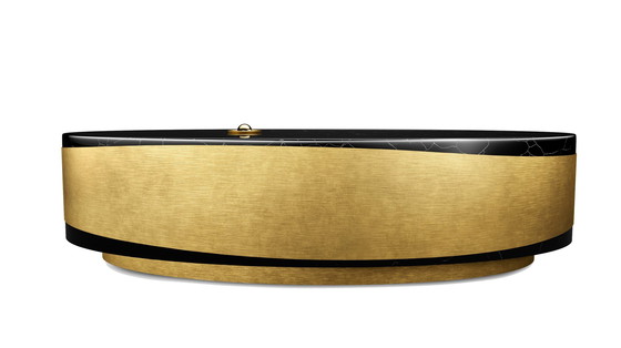 Image 1 of Table à miroir noir