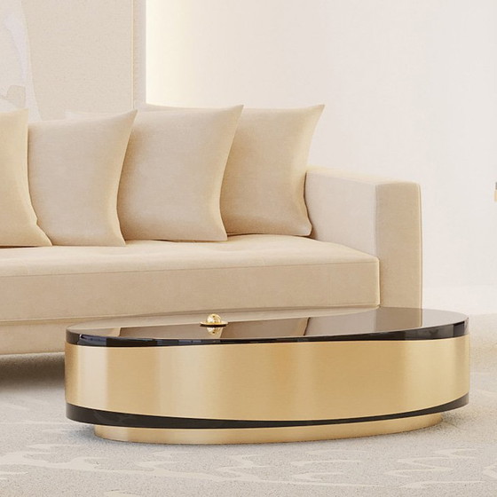 Image 1 of Table à miroir noir